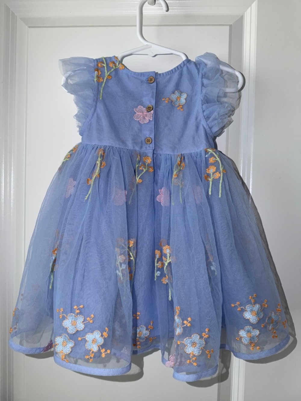 next Lavender Blue Floral Embroidered Tulle Dress - Picture 2 of 4